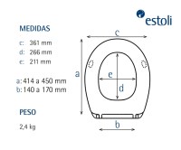 MEDIDAS ASIENTO y TAPA INODORO KIDUR DURELINE ESTOLI